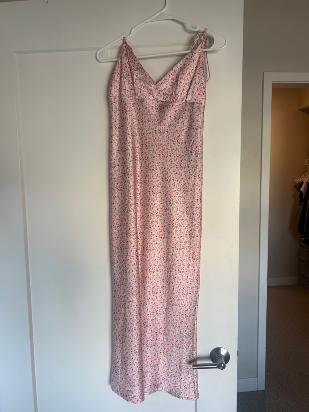 Princess Polly Floral Pink Dress with Tie Straps